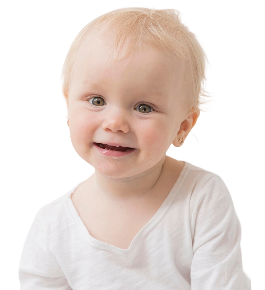Happy baby girl smiling and laughing
