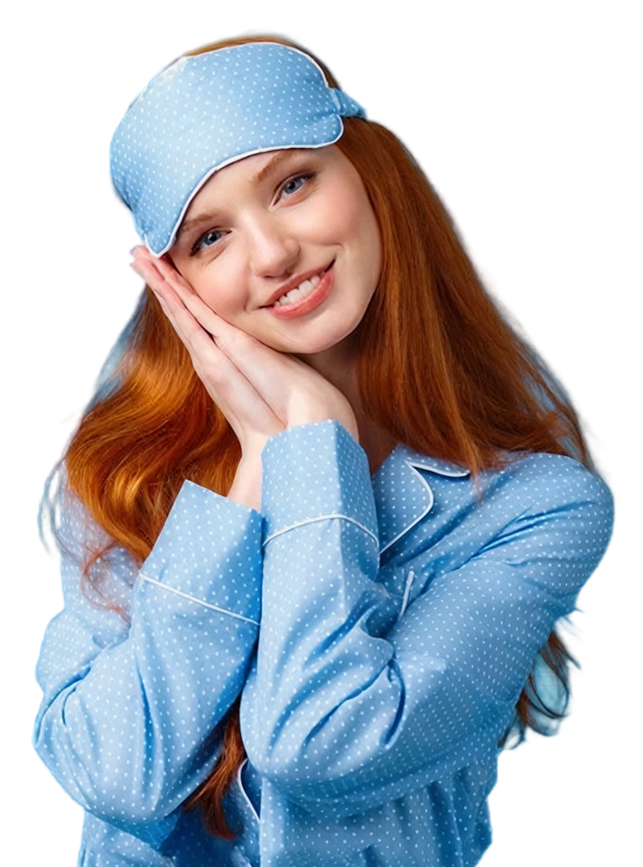 Have sweet dreams tender lovely and feminine redhead teenage girl ready sleep tight wearing sleeping