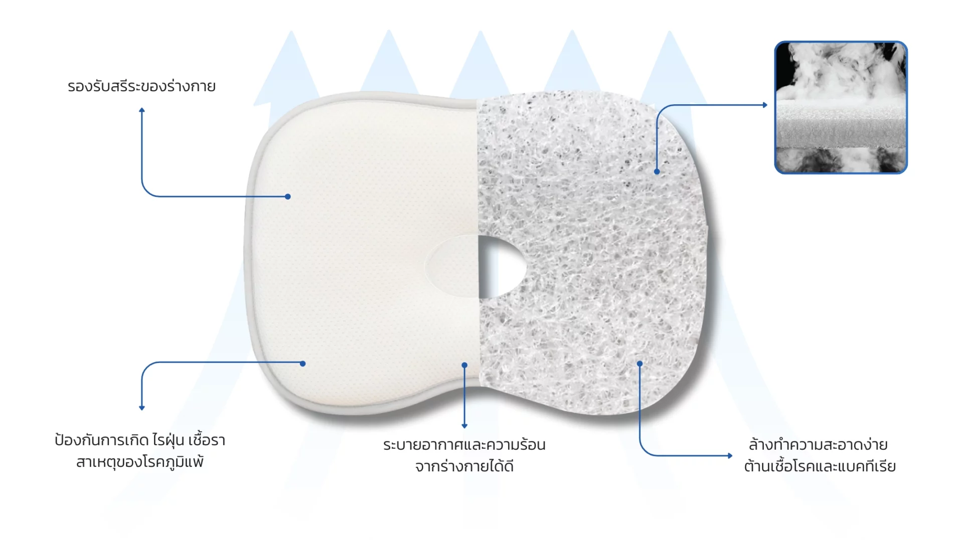 Zlive Matter Ozone Fiber หมอนหัวทุย